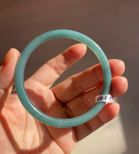 Load image into Gallery viewer, 57mm Certified Type A 100% Natural dark green/blue/gray round cut Guatemala Jadeite jade bangle BG41-2460
