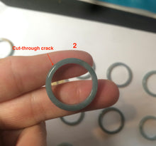 Load image into Gallery viewer, 100% natural type A light green/blue Guatemala jadeite jade band ring C123