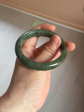 Load image into Gallery viewer, 51.5mm certified Type A 100% Natural dark green black oval Jadeite Jade bangle PB199-3352