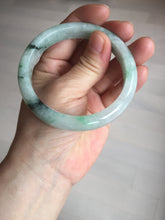 Load image into Gallery viewer, 56.5mm Certificated sunny green/dark green/white jadeite jade bangle BK120-8240