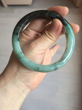 Load image into Gallery viewer, 58.5mm certified Type A 100% Natural sunny green dark green light green (half mountain half watery 半山半水) Jadeite Jade bangle PB194-9765
