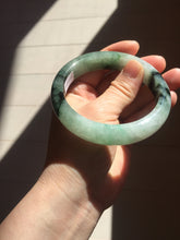 Load image into Gallery viewer, 60.3mm certified type A 100% Natural green/black Jadeite Jade bangle BM42-8565