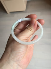 Load image into Gallery viewer, 51mm certified 100% natural type A icy watery light green/white slim oval round cut jadeite jade bangle AD105-8115