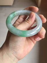 Load image into Gallery viewer, 53.5mm certified 100% natural Type A icy water sunny green/gray/black jadeite jade bangle BP157-5022