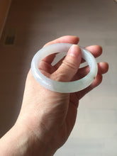 Load image into Gallery viewer, 54.2mm certified 100% natural Type A icy watery light watermelon rind oliy light green/purple/brown( 淡瓜油青) jadeite jade bangle BQ3-8153