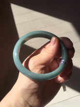 Load image into Gallery viewer, 60.9mm Certified Type A 100% Natural deep sea dark green/blue/gray/black Guatemala Jadeite bangle PB115-6428