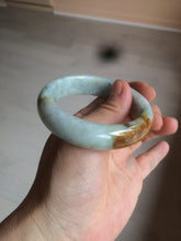 Load image into Gallery viewer, 53.5mm certified Type A 100% Natural light green/brown Jadeite Jade bangle AR93-0722