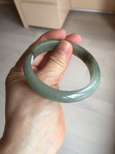 Load image into Gallery viewer, 55.8mm Certified 100% natural Type A oily dark green/gray/black jadeite jade bangle BN32-8086