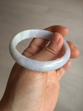 Load image into Gallery viewer, 53mm 100% natural light green purple white oval jadeite jade bangle BF128