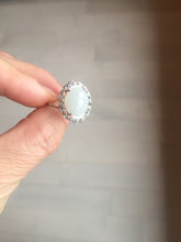 Load image into Gallery viewer, 100% natural type A icy watery green dark green four-prong jadeite jade ring group AA89