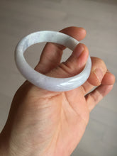 Load image into Gallery viewer, 53mm 100% natural light green purple white oval jadeite jade bangle BF128