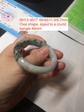 Load image into Gallery viewer, 45-49.2mm Type A 100% Natural light green/yellow/gray Jadeite Jade bangle for little kids/small adult hand BG3