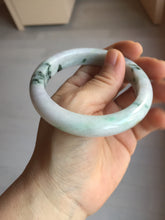 Load image into Gallery viewer, 57.7mm certified 100% natural green/purple/brown(Fu Lu SHOU) with green floating flowers jadeite jade bangle PD141-6311