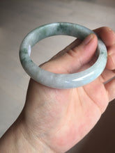 Load image into Gallery viewer, 54.9mm Certificated light green/purple with green floating flowers  jadeite jade bangle S84-7072