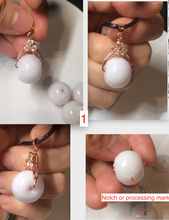 Load image into Gallery viewer, Type A 100% Natural white/light purple drum shape Jadeite Jade bead/pendant BF95