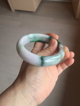 Load image into Gallery viewer, 58mm Certified 100% natural Type A green/purple chubby jadeite jade bangle PB98-8975