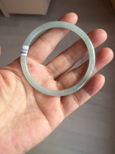 Load image into Gallery viewer, 57mm Certified Type A 100% Natural icy watery white/light green flat slim Jadeite Jade bangle BG222-8572