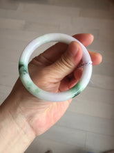 Load image into Gallery viewer, 54mm Certified Type A 100% Natural light green purple(春带彩) round cut jadeite Jade bangle AA84-4939