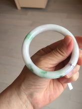 Load image into Gallery viewer, 54.3mm Certified Type A 100% Natural light green purple(春带彩) round cut jadeite Jade bangle AA82-4936