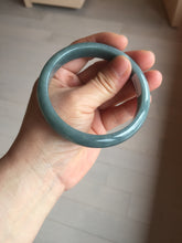Load image into Gallery viewer, 60.9mm Certified Type A 100% Natural deep sea dark green/blue/gray/black Guatemala Jadeite bangle PB115-6428