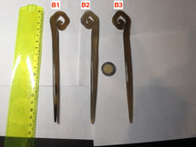 Load image into Gallery viewer, 100% Natural Buffalo Horn carved flowers/bamboo/Auspicious Clouds/love bird stick hairpin CB81 (Add-on item! not for sale individually)