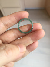Load image into Gallery viewer, Size 7 3/4 100% natural type A icy watery light green/blue/yellow/gray skinny Guatemala jadeite jade band ring AR102
