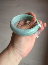 Load image into Gallery viewer, 55.4mm type A 100% Natural green Jadeite Jade bangle E67