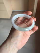 Load image into Gallery viewer, 54.2mm certified 100% natural Type A icy watery light watermelon rind oliy light green/purple/brown( 淡瓜油青) jadeite jade bangle BQ3-8153