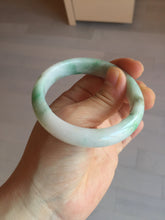 Load image into Gallery viewer, 54mm 100% natural certified sunny green/white (白底青) jadeite jade bangle BL36-5240