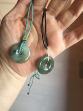 Load image into Gallery viewer, 22-25mm Type A 100% Natural dark green/white/yellow /gray/black Jadeite Jade Safety Guardian Button donut Pendant group PB49 (Add-on items)
