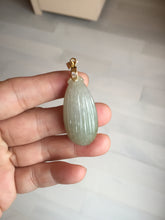 Load image into Gallery viewer, 100% Natural type A light green/gray candied dates Jadeite Jade pendant AX155