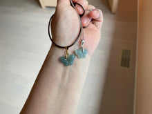 Load image into Gallery viewer, 100% Natural type A icy watery  light dark green/blue/gray/black Guatemala Jadeite Jade butterfly pendant BP177
