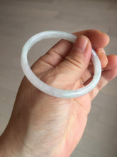 Load image into Gallery viewer, 52mm certified 100% natural icy watery Type A light green/purple slim jadeite jade bangle BS71-5472