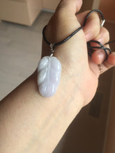 Load image into Gallery viewer, 100% natural type A sunny green white purple jadeite jade leaf pendant group PB46