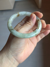 Load image into Gallery viewer, 54.5mm Certified type A 100% Natural light green brown with floating Osmanthus flowers Jadeite bangle PB247-(2795)