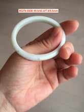 Load image into Gallery viewer, 45-49.2mm Type A 100% Natural light green/yellow/gray Jadeite Jade bangle for little kids/small adult hand BG3