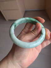Load image into Gallery viewer, 57.7mm certified 100% natural type A sunny green/black jadeite jade bangle AU52-0234