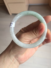 Load image into Gallery viewer, 56mm certified 100% natural type A icy watery white/light green round cut jadeite jade bangle BH83-9114