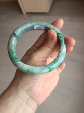 Load image into Gallery viewer, 60.5mm certified Type A 100% Natural sunny green gray black Jadeite Jade bangle BS82-9879