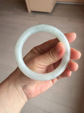 Load image into Gallery viewer, 57.7mm certified 100% natural type A icy watery light green white round cut jadeite jade bangle BS84-(1100)