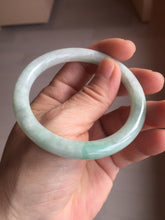 Load image into Gallery viewer, 53.6mm certified 100% natural type A white/sunny green round cut jadeite jade bangle AU38-9812