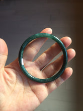 Load image into Gallery viewer, 59mm Certified Type A 100% Natural dark green/blue/gray with Guatemala slim round cut Jadeite bangle BG204-8847