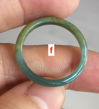 Load image into Gallery viewer, Size 7 3/4 100% natural type A icy watery light green/blue/yellow/gray skinny Guatemala jadeite jade band ring AR102