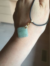 Load image into Gallery viewer, 100% Natural type A  light green/yellow square or rectangle Jadeite Jade safe and sound pendant group BP62