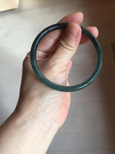 Load image into Gallery viewer, 59.8mm Certified Type A 100% Natural dark green/blue/gray Guatemala slim round cut Jadeite bangle PD174-2486