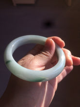 Load image into Gallery viewer, 57mm Certified Type A 100% Natural dark green/white//black Jadeite Jade bangle BK41-8354