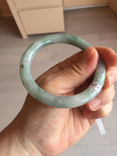 Load image into Gallery viewer, 55.5mm certified 100% natural Type A light green round cut jadeite jade bangle BS104-2525
