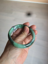 Load image into Gallery viewer, 55.5mm certified 100% natural Type A dark green/sunny green  jadeite jade bangle AX5-2839
