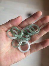Load image into Gallery viewer, 100% natural type A watery green/white/yellow/dark green/gray big defect jadeite jade band ring AY1 (Added-on items, not sale individually.)
