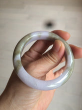Load image into Gallery viewer, 51.6mm certified 100% natural green/purple/gray jadeite jade bangle R93-3496